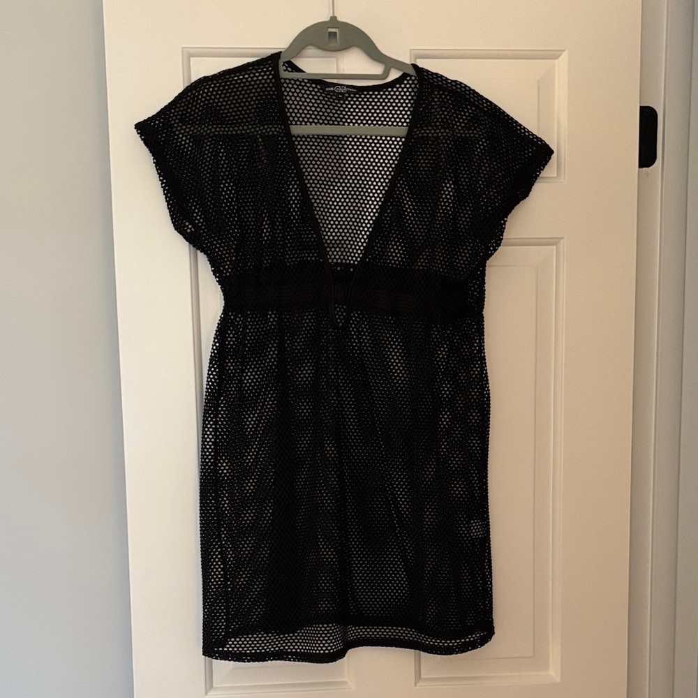 Black Mesh Swim Cover-Up